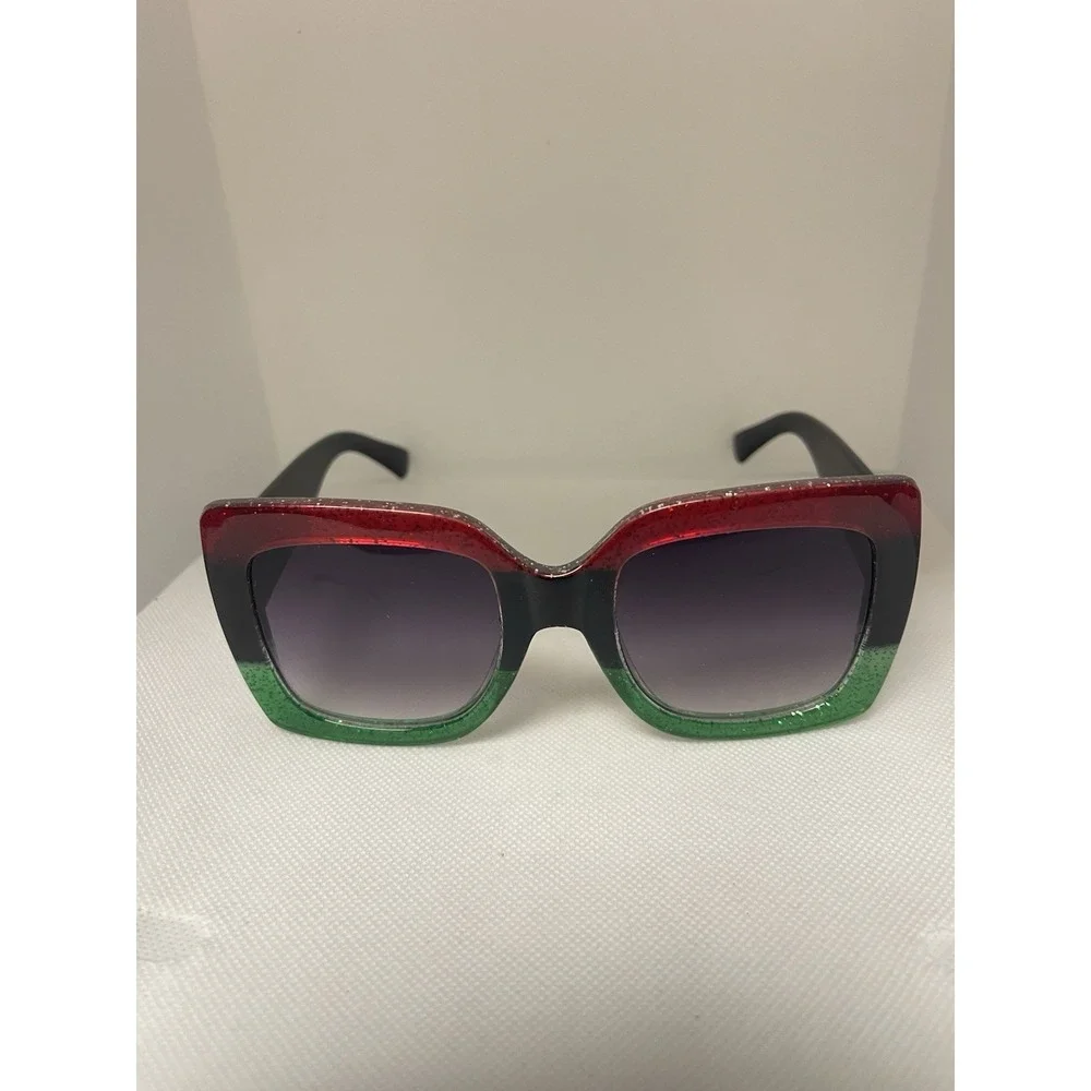 Oversize‎ Sunglasses Exaggerated Retro Large Square Thick Red black green L-12